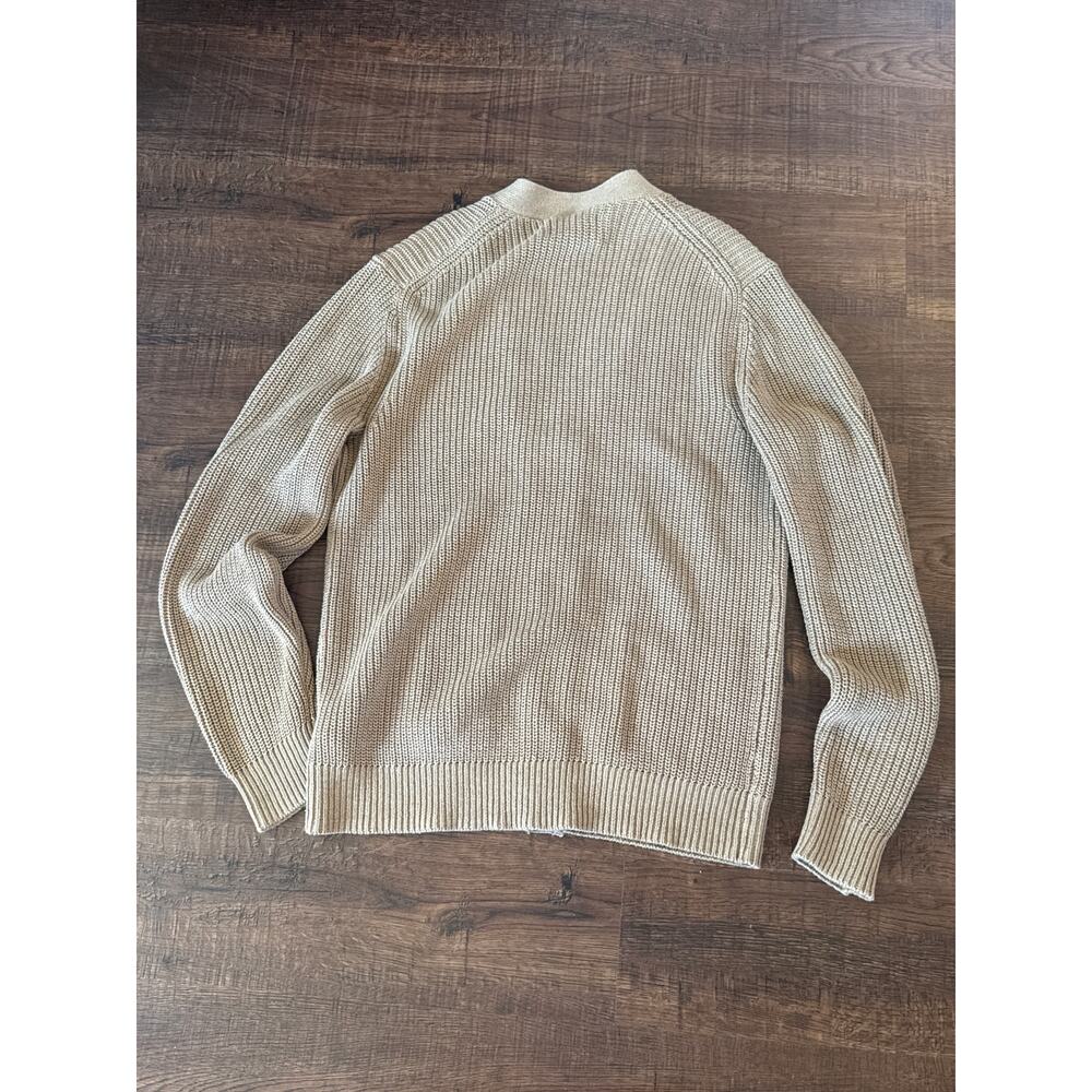 Old Navy Men's Shaker Stitch Cardigan Sweater Brown V Neck 100% Cotton Sz M - Picture 2 of 4